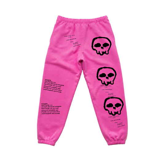 Pink Skull Sweatpants 030 | B221 Los Angeles